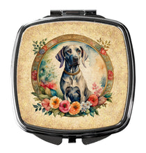 Load image into Gallery viewer, Weimaraner and Flowers Compact Mirror – Stylish Purse Mirror with Artistic Covers