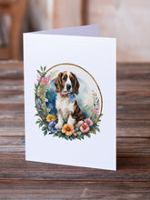 Load image into Gallery viewer, Welsh Springer Spaniel and Flowers Greeting Cards -  Blank Note Cards – 8-Pack of Artist-Designed Cards with Envelopes