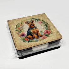 Load image into Gallery viewer, Welsh Terrier and Flowers PU Leather Note Paper Holder