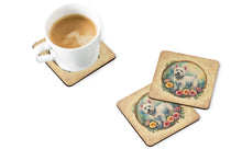 Load image into Gallery viewer, Westie and Flowers Coasters - Set of 4 Lightweight Foam, Absorbent Drink Coasters