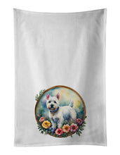 Load image into Gallery viewer, Westie and Flowers Kitchen Towel Set of 2