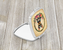 Load image into Gallery viewer, Yorkshire Terrier and Flowers Compact Mirror – Stylish Purse Mirror with Artistic Covers