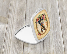 Load image into Gallery viewer, Yorkshire Terrier and Flowers Compact Mirror – Stylish Purse Mirror with Artistic Covers