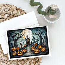Load image into Gallery viewer, Graveyard Spooky Halloween Greeting Cards -  Blank Note Cards – 8-Pack of Artist-Designed Cards with Envelopes