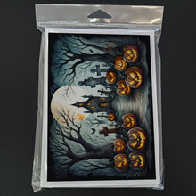 Load image into Gallery viewer, Graveyard Spooky Halloween Greeting Cards -  Blank Note Cards – 8-Pack of Artist-Designed Cards with Envelopes