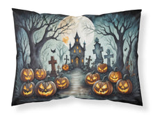 Load image into Gallery viewer, Graveyard Spooky Halloween Fabric Standard Pillowcase – Artistic Decorative Front, White Back