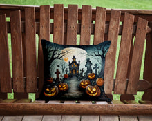 Load image into Gallery viewer, Graveyard Spooky Halloween Throw Pillow - 14x14 Decorative Pillow – Art for Your Home &amp; Patio