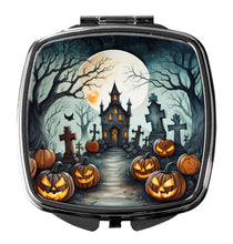 Load image into Gallery viewer, Graveyard Spooky Halloween Compact Mirror – Stylish Purse Mirror with Artistic Covers