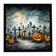 Load image into Gallery viewer, Graveyard Spooky Halloween Framed Metal Print