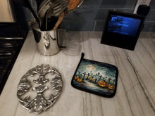 Load image into Gallery viewer, Graveyard Spooky Halloween Pot Holders - Set of 2 Decorative Kitchen Helpers | Made in the USA