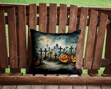 Load image into Gallery viewer, Graveyard Spooky Halloween Throw Pillow - 14x14 Decorative Pillow – Art for Your Home &amp; Patio