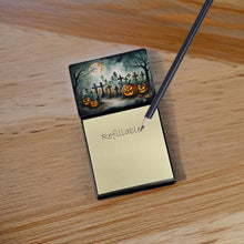 Load image into Gallery viewer, Graveyard Spooky Halloween Sticky Note Holder- Refiilable Desk Accessory Note Pad