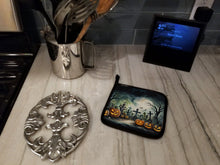 Load image into Gallery viewer, Graveyard Spooky Halloween Pot Holders - Set of 2 Decorative Kitchen Helpers | Made in the USA