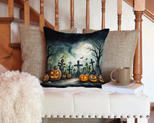 Load image into Gallery viewer, Graveyard Spooky Halloween Throw Pillow - 14x14 Decorative Pillow – Art for Your Home &amp; Patio