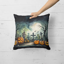 Load image into Gallery viewer, Graveyard Spooky Halloween Fabric Decorative Pillow