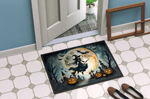 Load image into Gallery viewer, Flying Witch Spooky Halloween Doormat -  18x27 Decorative Floor Mat – Indoor/Outdoor Rug