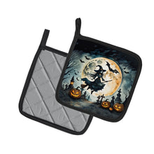 Load image into Gallery viewer, Flying Witch Spooky Halloween Pot Holders - Set of 2 Decorative Kitchen Helpers | Made in the USA