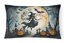Load image into Gallery viewer, Flying Witch Spooky Halloween Fabric Decorative Pillow