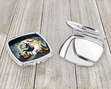 Load image into Gallery viewer, Flying Witch Spooky Halloween Compact Mirror – Stylish Purse Mirror with Artistic Covers