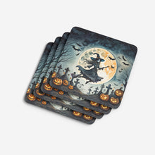 Load image into Gallery viewer, Flying Witch Spooky Halloween Foam Coaster