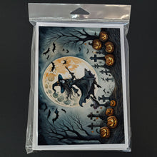 Load image into Gallery viewer, Flying Witch Spooky Halloween Greeting Cards -  Blank Note Cards – 8-Pack of Artist-Designed Cards with Envelopes