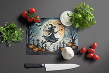 Load image into Gallery viewer, Flying Witch Spooky Halloween Glass Cutting Boards – Durable, Decorative Kitchen Art Large