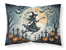 Load image into Gallery viewer, Flying Witch Spooky Halloween Fabric Standard Pillowcase – Artistic Decorative Front, White Back