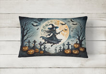 Load image into Gallery viewer, Flying Witch Spooky Halloween Fabric Decorative Pillow
