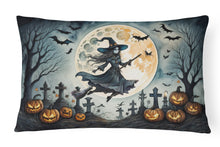 Load image into Gallery viewer, Flying Witch Spooky Halloween Fabric Decorative Pillow