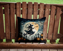 Load image into Gallery viewer, Flying Witch Spooky Halloween Throw Pillow - 14x14 Decorative Pillow – Art for Your Home &amp; Patio