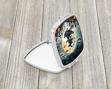 Load image into Gallery viewer, Flying Witch Spooky Halloween Compact Mirror – Stylish Purse Mirror with Artistic Covers