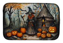 Load image into Gallery viewer, Slavic Witch Spooky Halloween Dish Drying Mat