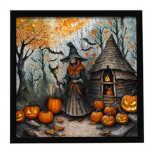 Load image into Gallery viewer, Slavic Witch Spooky Halloween Framed Metal Print