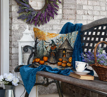 Load image into Gallery viewer, Slavic Witch Spooky Halloween Fabric Decorative Pillow