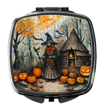 Load image into Gallery viewer, Slavic Witch Spooky Halloween Compact Mirror – Stylish Purse Mirror with Artistic Covers