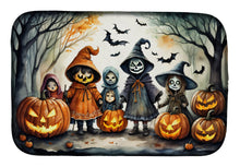 Load image into Gallery viewer, Trick or Treaters Spooky Halloween Dish Drying Mat