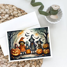 Load image into Gallery viewer, Trick or Treaters Spooky Halloween Greeting Cards -  Blank Note Cards – 8-Pack of Artist-Designed Cards with Envelopes
