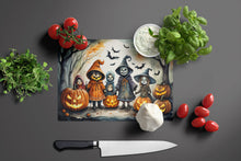 Load image into Gallery viewer, Trick or Treaters Spooky Halloween Glass Cutting Boards – Durable, Decorative Kitchen Art Large
