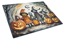 Load image into Gallery viewer, Trick or Treaters Spooky Halloween Glass Cutting Boards – Durable, Decorative Kitchen Art Large