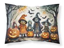 Load image into Gallery viewer, Trick or Treaters Spooky Halloween Fabric Standard Pillowcase – Artistic Decorative Front, White Back