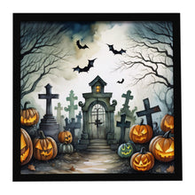 Load image into Gallery viewer, Graveyard Spooky Halloween Framed Metal Print