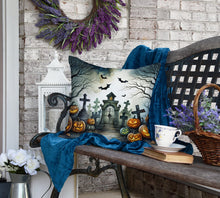 Load image into Gallery viewer, Graveyard Spooky Halloween Fabric Decorative Pillow