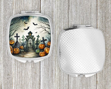 Load image into Gallery viewer, Graveyard Spooky Halloween Compact Mirror – Stylish Purse Mirror with Artistic Covers