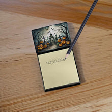 Load image into Gallery viewer, Graveyard Spooky Halloween Sticky Note Holder- Refiilable Desk Accessory Note Pad
