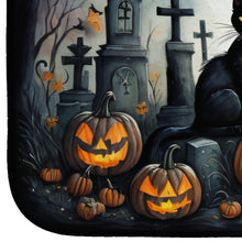 Load image into Gallery viewer, Black Cat Spooky Halloween Dish Drying Mat