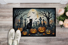 Load image into Gallery viewer, Black Cat Spooky Halloween Doormat -  18x27 Decorative Floor Mat – Indoor/Outdoor Rug