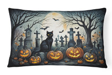 Load image into Gallery viewer, Black Cat Spooky Halloween Fabric Decorative Pillow