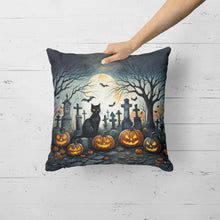 Load image into Gallery viewer, Black Cat Spooky Halloween Fabric Decorative Pillow
