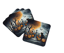 Load image into Gallery viewer, Black Cat Spooky Halloween Foam Coaster