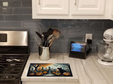 Load image into Gallery viewer, Black Cat Spooky Halloween Glass Cutting Boards – Durable, Decorative Kitchen Art Large
